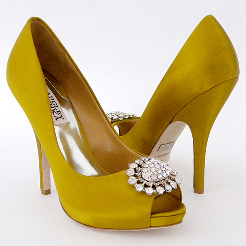 Lemon Yellow Wedding Ideas Badgley Mischka yellow bridal shoes1 Absolute Perfection