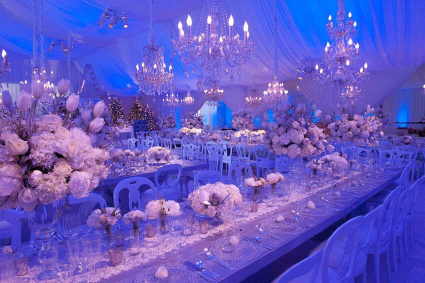 Pretty christmas wedding reception