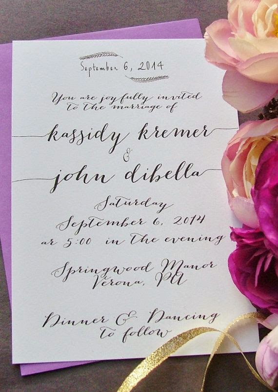 handwritten 2Bwedding 2Binvitation 2Bfrom 2BEtsy Absolute Perfection