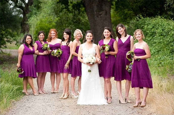 purple 2Bbridesmaids 2Bwith 2Bbride Absolute Perfection