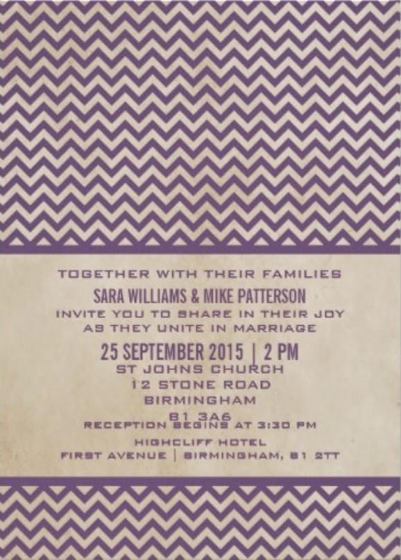 purple 2Bchevron 2Bwedding 2Bstationery 2Bby 2BZazzle Absolute Perfection