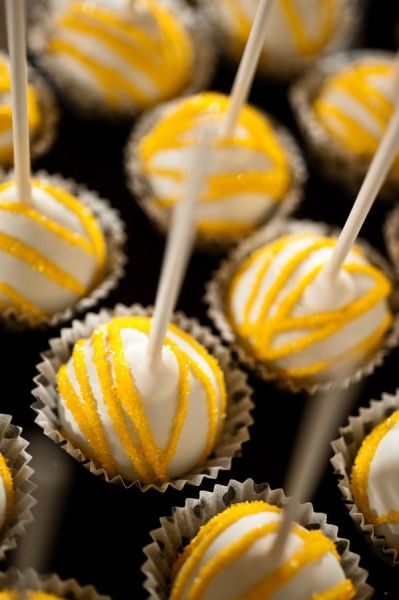 Lemon Yellow Wedding Ideas yellow cake pops1 Absolute Perfection