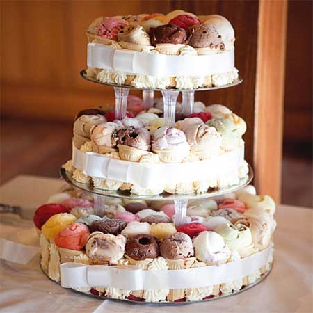 Ice cream cone wedding cake via ChicVintageBrides Absolute Perfection