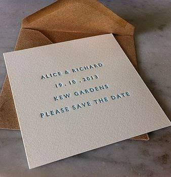 letterpress save date notonhighstreet Absolute Perfection