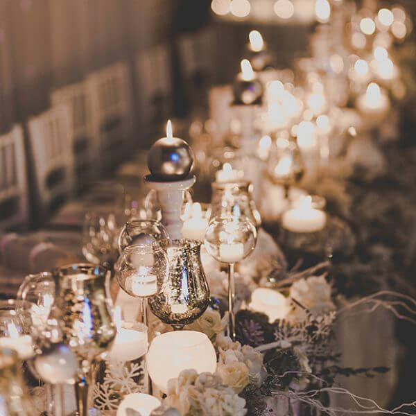 Christmas candle centrepiece