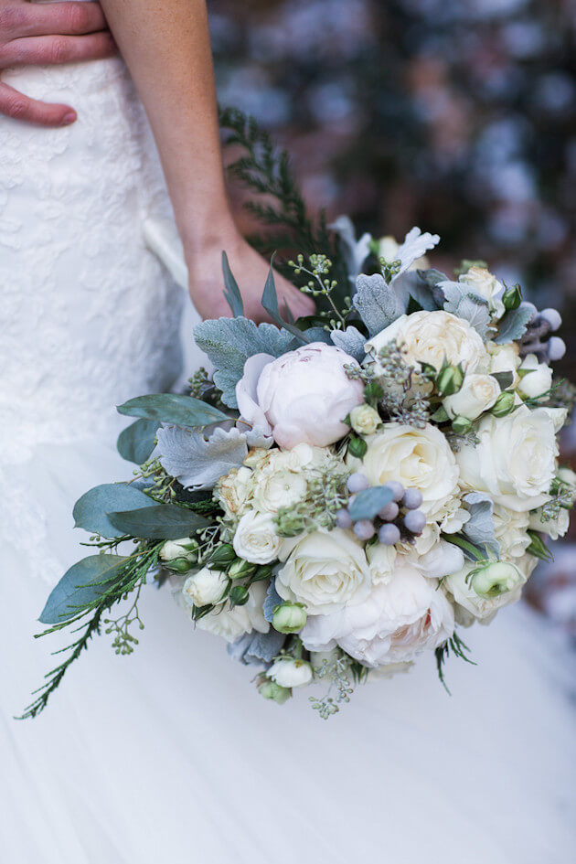 Peony & rose wedding bouquet
