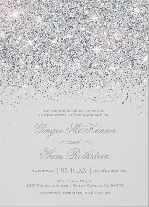 Sparkling glitter winter wedding stationery