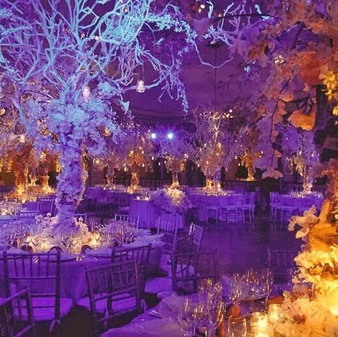 Wondrous winter wedding reception scene