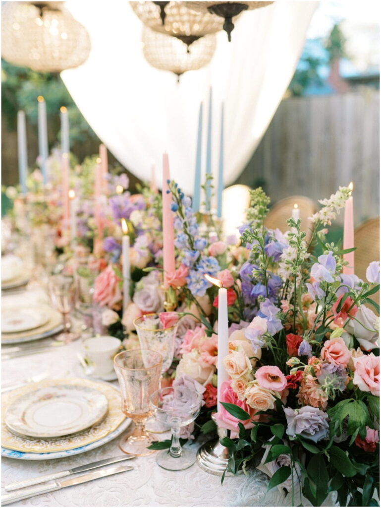 Delightful Bridgerton-esq wedding tablescape