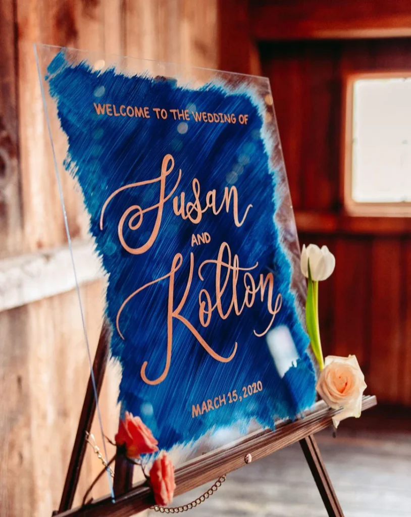 Custom luxury acrylic wedding signs