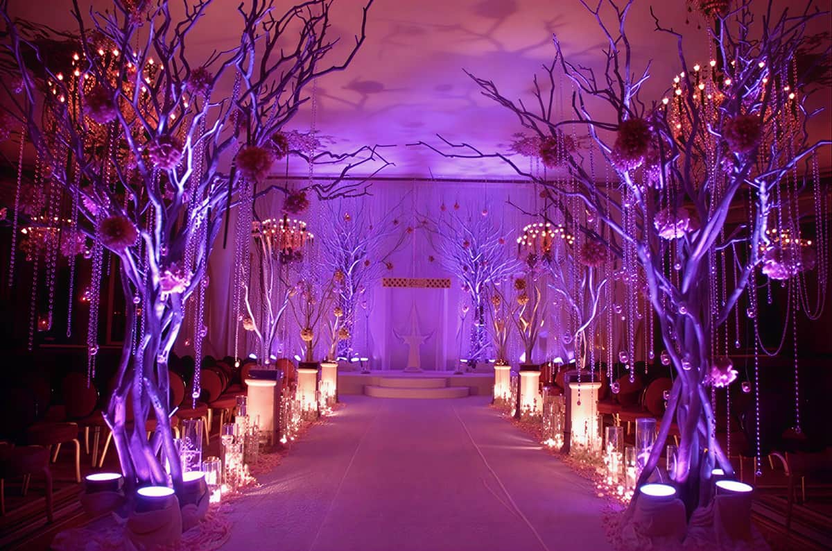 Enchanted forest fairytale wedding aisle