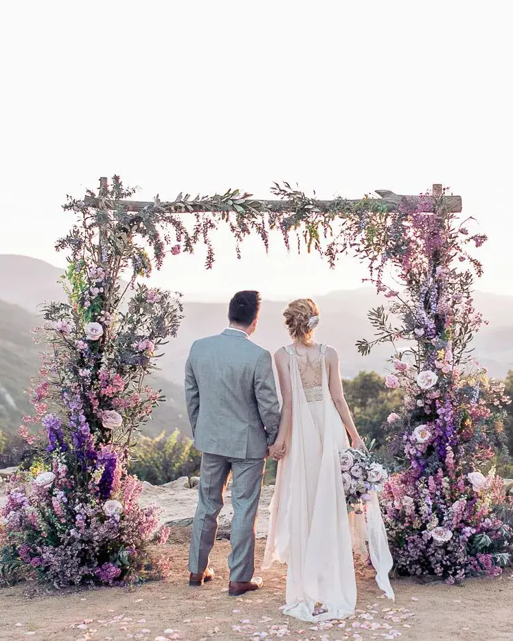 Fragrant lavender wedding arch