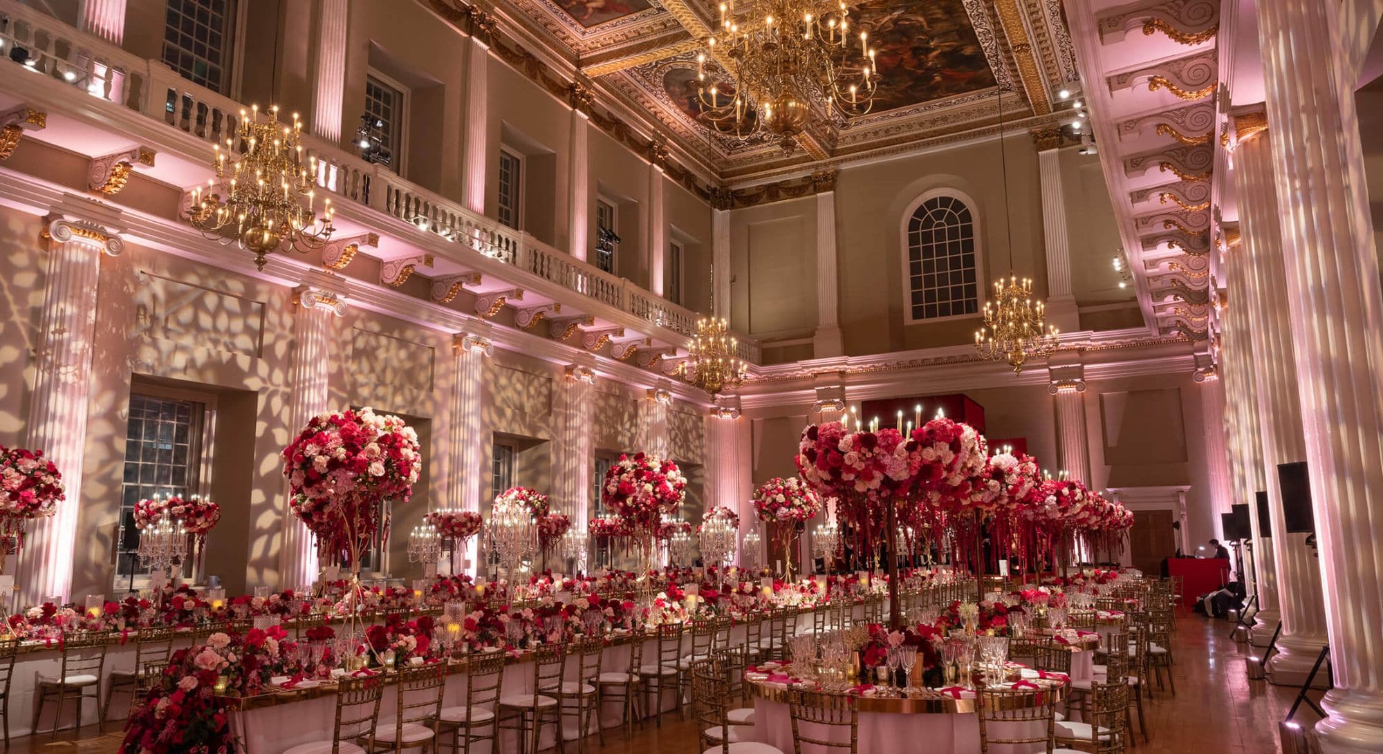 Impressive textured wedding lighting